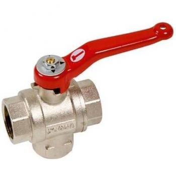 Vanne à sphère laiton PN25 3 voies F 3/4''