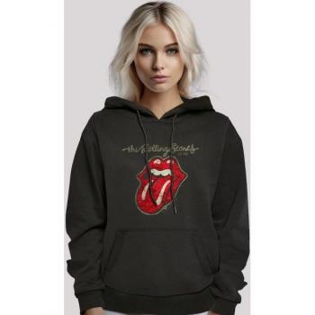 F4NT4STIC Kapuzenpulli „Rolling Stones Plastered Tongue Wash“, Damen, XXL, Schwarz, 65 % Baumwolle/35 % Polyester