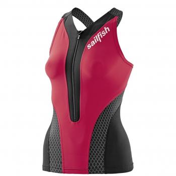 Triathlon Damenshirt Sailfish, XS, Rot, Tritop Comp Design