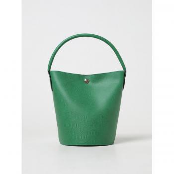 One-Size Mini Grained Leather Green Bucket