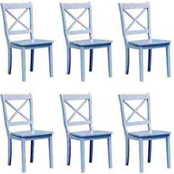 VidaXL Sillas de Comedor 6 Unidades Madera Maciza de Caucho