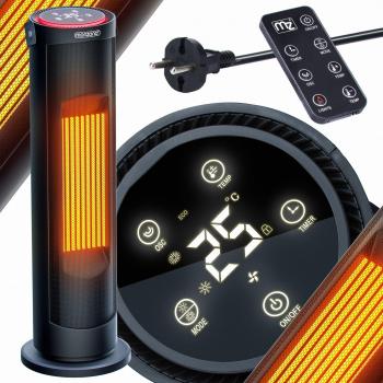 Termoventilatore ceramico basso consumo 2000W con display touch LED colorati, 4 tipi di ventilazione, oscillazione 70°, silenzioso e timer