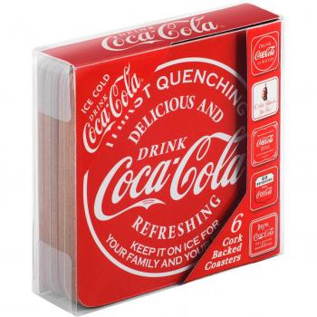 Untersetzer für Coke aus rotem Kork (Sechspackung)