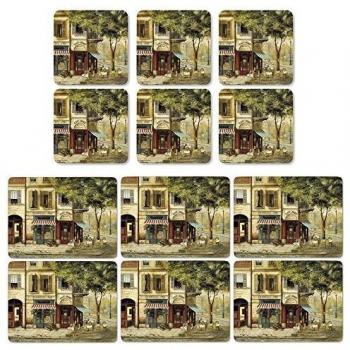 Vintage Paris Scenery Table Covering Set – 12 Pieces