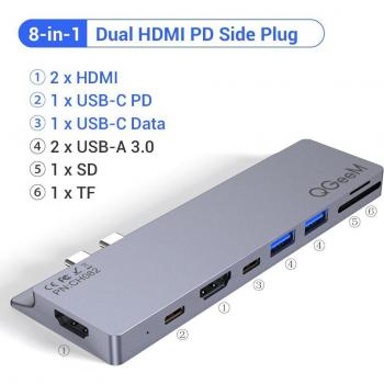 QGeeM USB C Hub with SD TF Card Readers