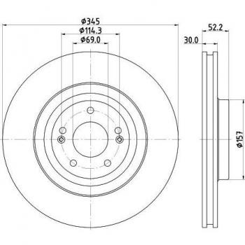 HELLA 8DD 355 132-681 Freno Disco