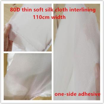 110cm 80D Iron-On Soft White Stretchy Silk Interlining for DIY