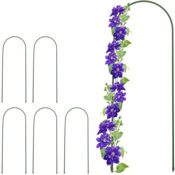 Set Relaxdays : 6 Arches Grimpantes en Métal Vert 90×32 cm