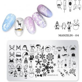 1 Unit Stainless Steel Nail Stamping Plate for Christmas