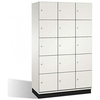 Armoire vestiaire 15 casiers HPL blanc
