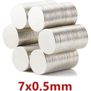 100PCS 7x0.5mm Thin Rare Earth Magnets