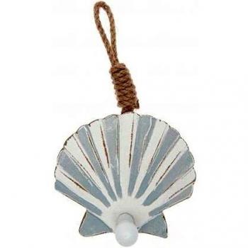 Suspension design Ohhh Lovely! avec des coquilles grises et blanches, créée par Rico Design, mesurant 11.5 cm sur 14.5 cm