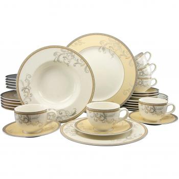 CreaTable Serie Villi Medici – 30‑teiliges Geschirr-Set für 6 Personen