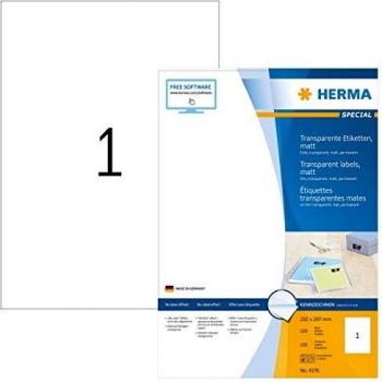 HERMA Heavy Duty Weatherproof Labels, Clear, A4 Size, 100 Labels