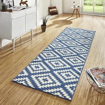 Nordic Design Teppichläufer in Blau und Weiß
