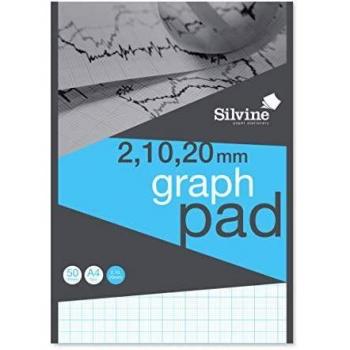 Silvine A4 Graph Pad 50 Sheets 2/10/20mm