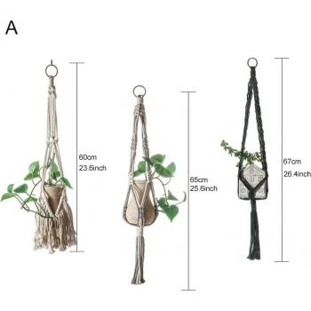 Hängekörbe mit Halftern für Zimmerpflanzen, Macrame-Zauberstab, dekorative Aufhängung im Bohostil