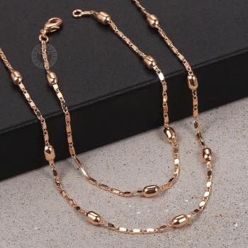 2mm 585 Rose Gold Schmuckset für Frauen und Mädchen