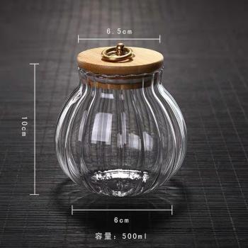 Conteneur en verre pour bonbons avec couvercle en bambou