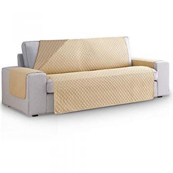 Cubre sofá rombos beige y lino para mascotas Vipalia