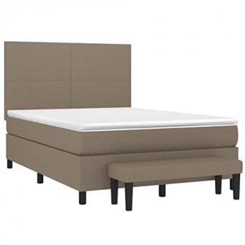 Sommier à lattes avec matelas Taupe 140x190 cm Tissu