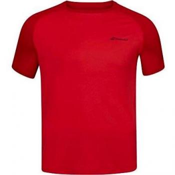Red Babolat Play Crew Neck Shirt for Men, Medium