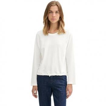 TOM TAILOR Denim Unifarbenes Langarmshirt mit Kordel