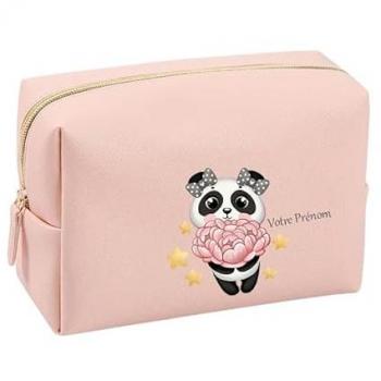 Trousse de voyage rose avec motif Panda