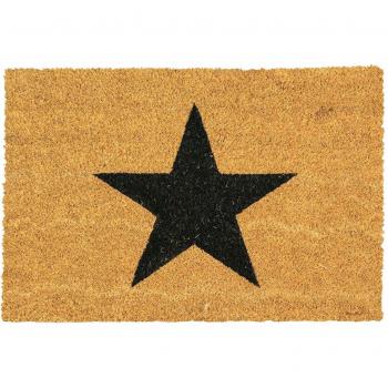 EcoStride Coir Doormat – 60 cm x 40 cm, Black Star Finish