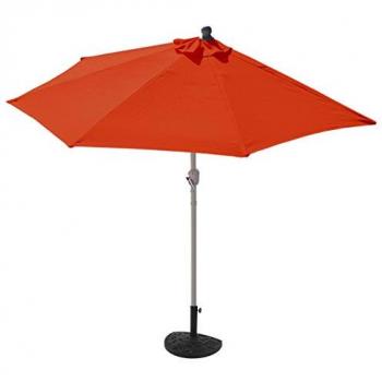Demi-parasol aluminium Parla pour balcon ou terrasse, ip 50+, 285cm