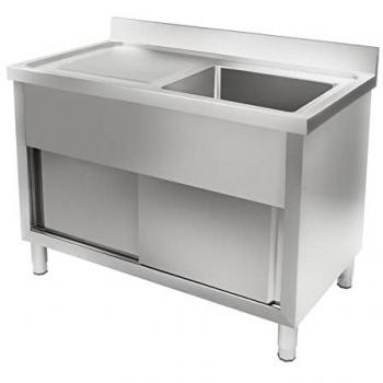 Pia 120cm Inox + Armário Embutido