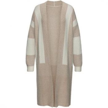 Flauschiger Lascana Longstrickjacke in Beige, Größe 32/34 – Damen