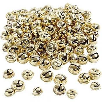 Golden Metal Bell Set – 13 mm, 15 mm, 17 mm (220 Units)