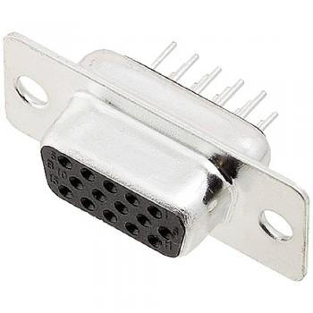 Encitech D-SUB 15-Pin Female Connector 180° Solder Pins