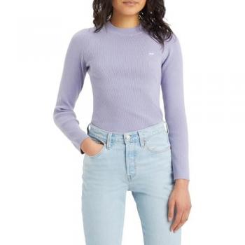 Levi's® Damen Strickpullover Crew Rib mit Batwing Logo in Heirloom Lilac, Größe XS