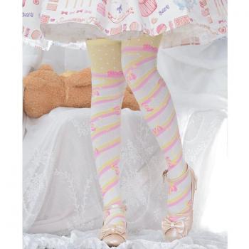Medias gruesas de algodón para mujer, estilo harajuku, por encima de la rodilla, rayas, pierna fina
