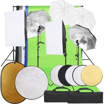 VidaXL All-in-One Photo Studio Package with Lights and Reflector