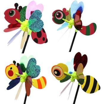 Windmühle für Hof und Garten – Bunte Insekten Version