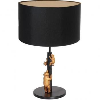 Tischleuchte Animaux Schwarz E27 200mm Metall Leinen