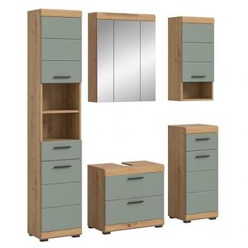 XONOX.HOME Badmöbel‑Set „Salbei/Artisan Eiche“ – 5‑teilige Nachbildung (164 × 191 × 37 cm)