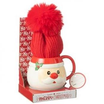 Taza Navideña Papá Noel Gorro Rojo 16x13x26