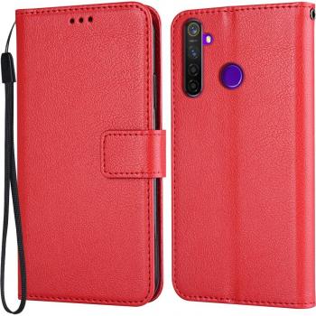 Funda de cuero con soporte para Realme 5s RMX1925