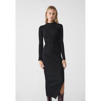 Nero L Vestito Maglia Collo Alto Stradivarius