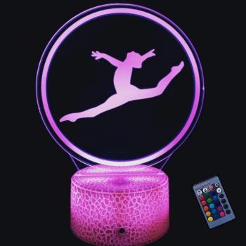 Lampe de Bureau Illusion 3D Gymnastique avec Changement de Couleurs