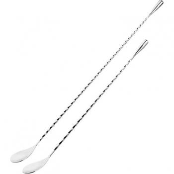 Bar Cocktail Spool Spoons (Large 15.7, Small 12) – Stainless Steel Spiral Shaker Set