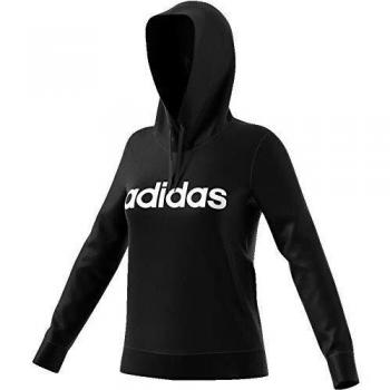 Adidas Damen Hoody Linear Over Head Fleece, Schwarz/Weiß, XL