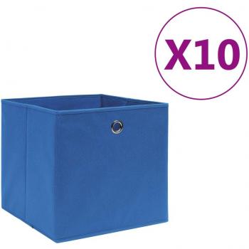 Conjunto 10 Caixas de Armazenamento VidaXL Azul 28x28x28cm – Tecido ou Não‑têxtil