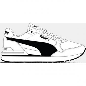 Puma ST Runner V4 L Kids' Trainers Pure White/Black Size 36