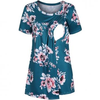 Pregnant Women's Floral Nursing Top