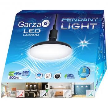 Lámpara Pendant LED Garza 12W E27 Negra